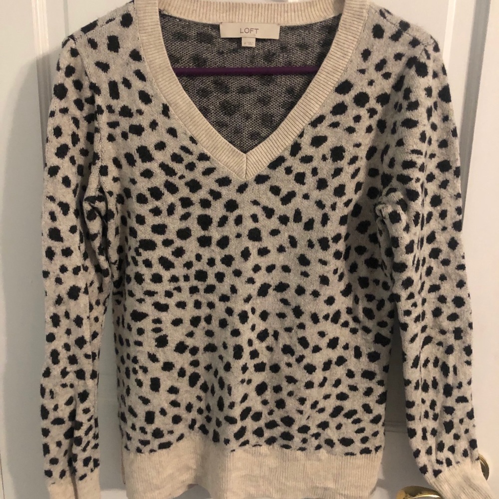 V neck animal print sweater